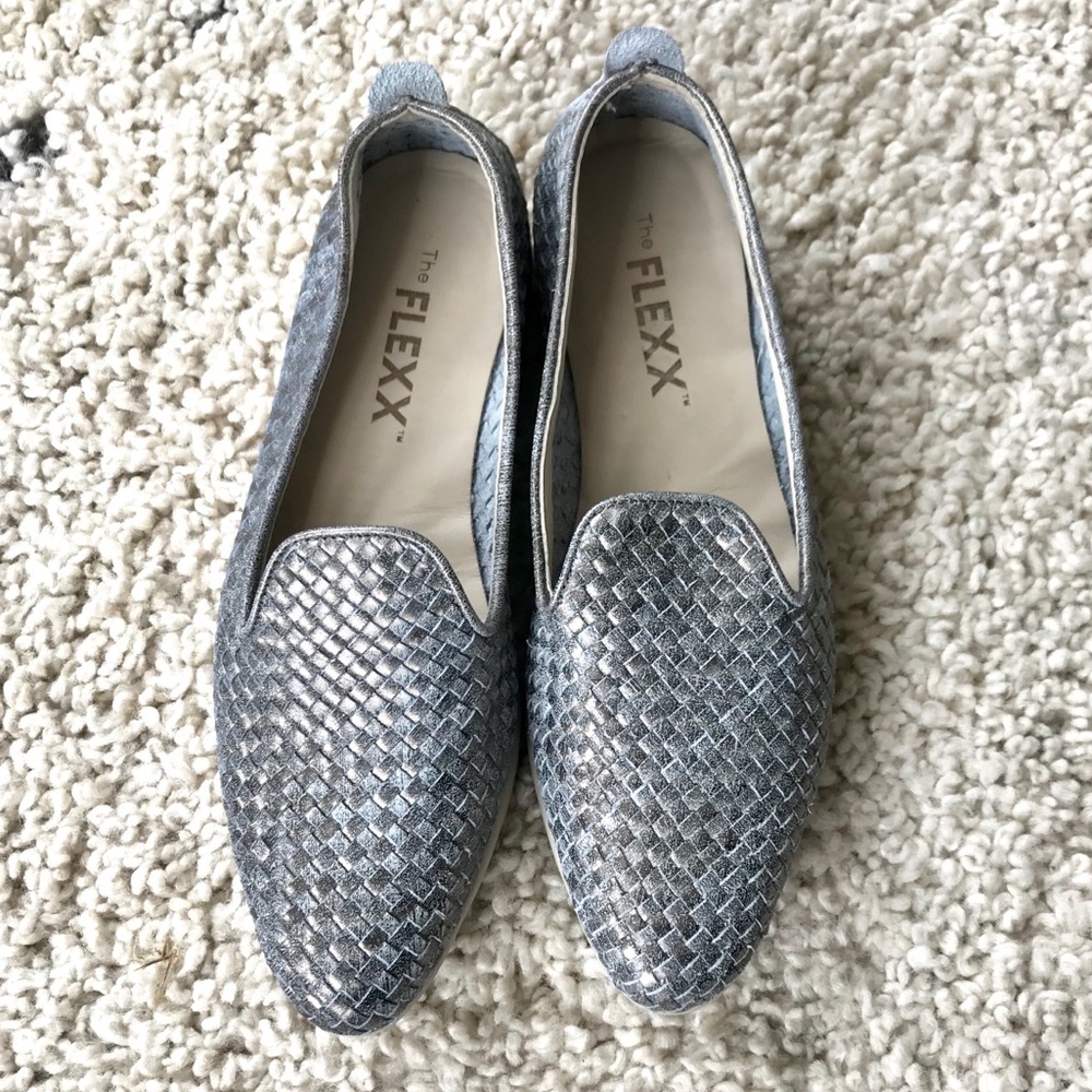 ❌SOLD❌ The FLEXX Woven Metallic Leather Slip On